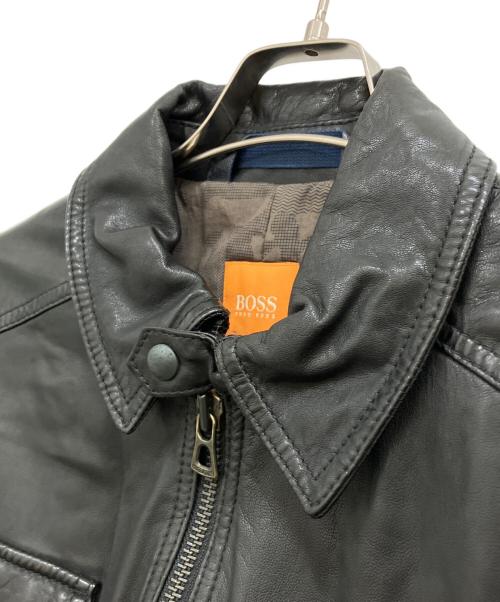 BOSS HUGO BOSS（ボス ヒューゴボス）BOSS HUGO BOSS (ボス ヒューゴボス) レザージャケット ブラック サイズ:SIZE50の古着・服飾アイテム
