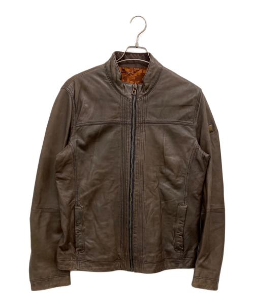 BOSS HUGO BOSS（ボス ヒューゴボス）BOSS HUGO BOSS (ボス ヒューゴボス) レザージャケット ブラウン サイズ:SIZE 50の古着・服飾アイテム