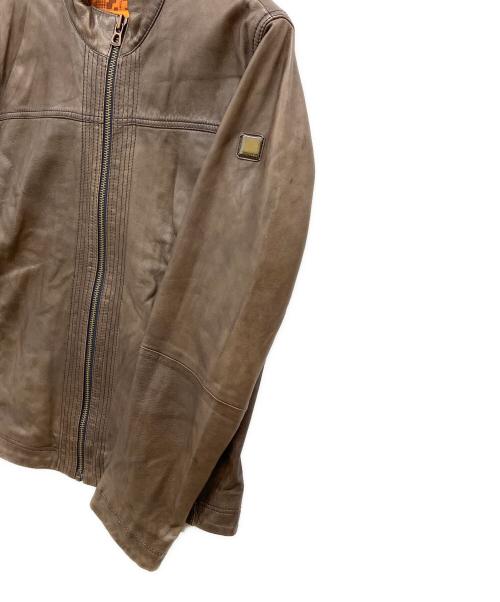 BOSS HUGO BOSS（ボス ヒューゴボス）BOSS HUGO BOSS (ボス ヒューゴボス) レザージャケット ブラウン サイズ:SIZE 50の古着・服飾アイテム