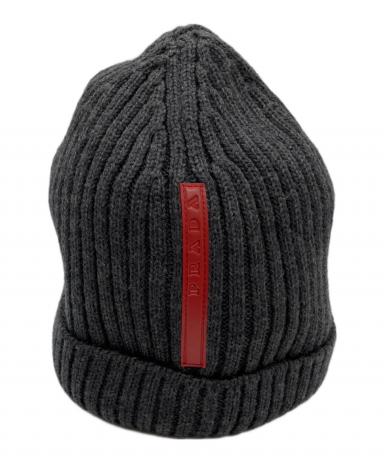 PRADASPORT　黒　ニット帽・赤ラベル付き　折り返し可能 中古・古着通販】PRADA SPORTS (プラダスポーツ) ニット帽 グレー