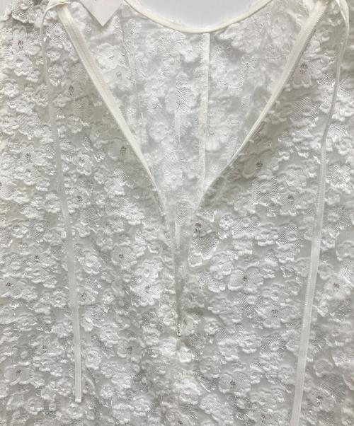 YORI（ヨリ）YORI (ヨリ) レースジャガードブラウス ホワイト サイズ:38の古着・服飾アイテム