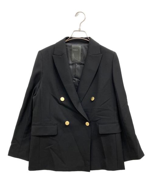 Noble（ノーブル）Noble (ノーブル) ウールMIXツイルピークドラペルジャケット ブラック サイズ:36の古着・服飾アイテム