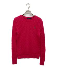 POLO RALPH LAUREN（ポロ・ラルフローレン）の古着「ケーブルニット」｜ピンク