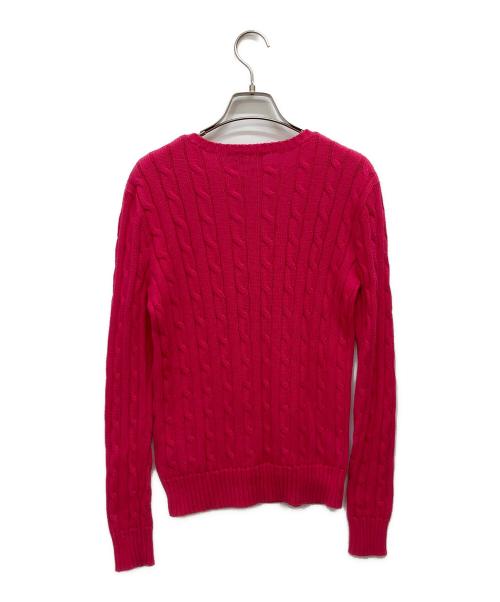 POLO RALPH LAUREN（ポロ・ラルフローレン）POLO RALPH LAUREN (ポロ・ラルフローレン) ケーブルニット ピンク サイズ:Sの古着・服飾アイテム