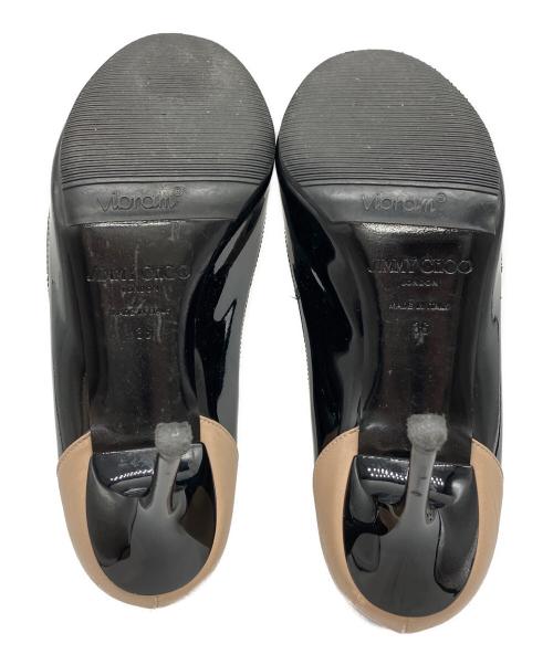 JIMMY CHOO（ジミーチュウ）JIMMY CHOO (ジミーチュウ) オープントゥリボンハイヒールパンプス ブラック サイズ:36の古着・服飾アイテム
