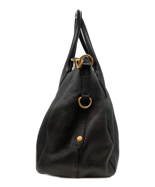 PRADA（プラダ）PRADA (プラダ) ヴィッテロダイノレザーショルダーバッグ ブラックの古着・服飾アイテム