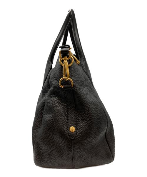 PRADA（プラダ）PRADA (プラダ) ヴィッテロダイノレザーショルダーバッグ ブラックの古着・服飾アイテム