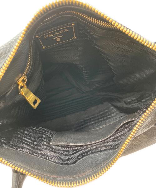 PRADA（プラダ）PRADA (プラダ) ヴィッテロダイノレザーショルダーバッグ ブラックの古着・服飾アイテム