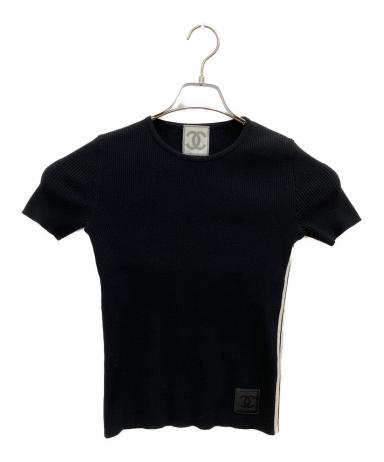 中古・古着通販】CHANEL (シャネル) 半袖ニット ブラック サイズ:38