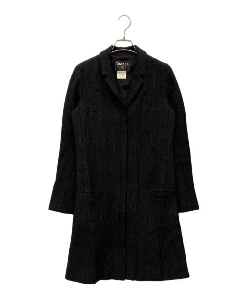 CHANEL（シャネル）CHANEL (シャネル) ツイード ジップアップ コート ブラック サイズ:SIZE 36の古着・服飾アイテム