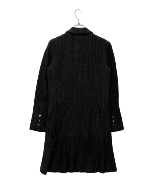 CHANEL（シャネル）CHANEL (シャネル) ツイード ジップアップ コート ブラック サイズ:SIZE 36の古着・服飾アイテム