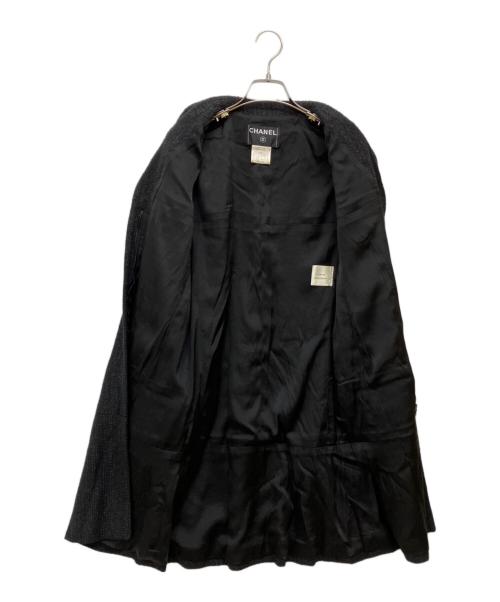 CHANEL（シャネル）CHANEL (シャネル) ツイード ジップアップ コート ブラック サイズ:SIZE 36の古着・服飾アイテム