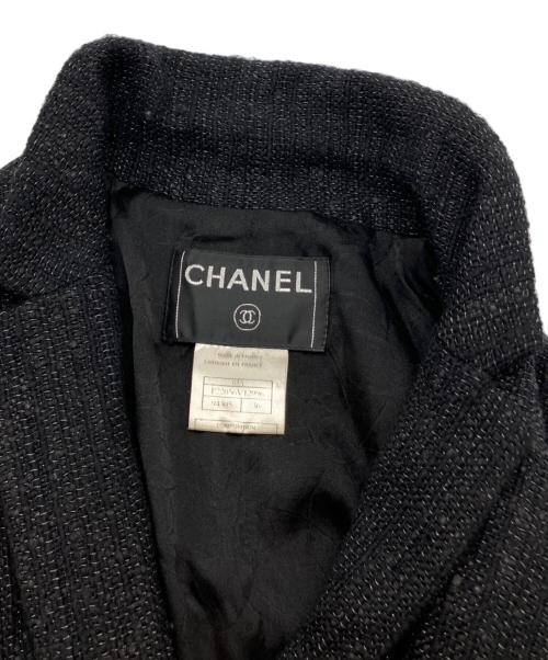 CHANEL（シャネル）CHANEL (シャネル) ツイード ジップアップ コート ブラック サイズ:SIZE 36の古着・服飾アイテム