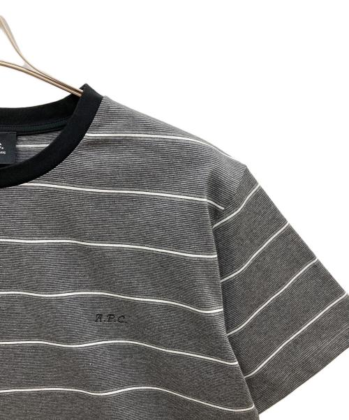 A.P.C.（アーペーセー）A.P.C. (アーペーセー) 半袖ボーダーカットソー グレー サイズ:Lの古着・服飾アイテム