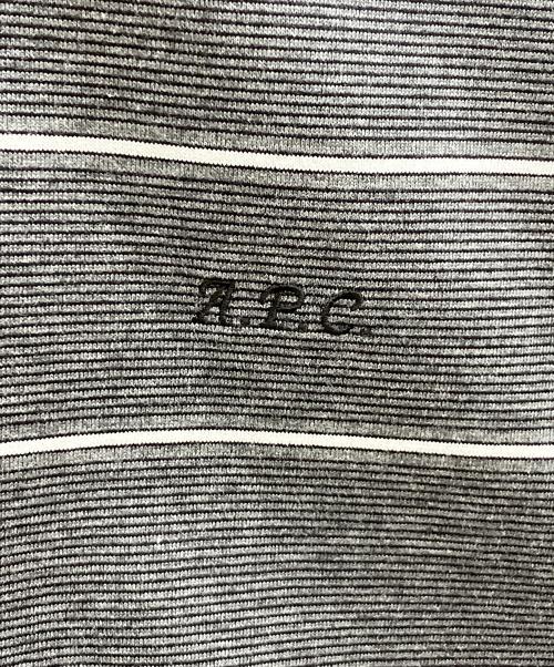 A.P.C.（アーペーセー）A.P.C. (アーペーセー) 半袖ボーダーカットソー グレー サイズ:Lの古着・服飾アイテム