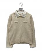 HER LIP TOハーリップトゥ）の古着「Petal-Edge Collar Knit Top」｜ベージュ