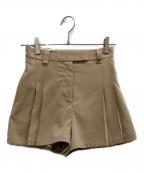 HER LIP TOハーリップトゥ）の古着「Front Tuck Twill Shorts」｜ベージュ