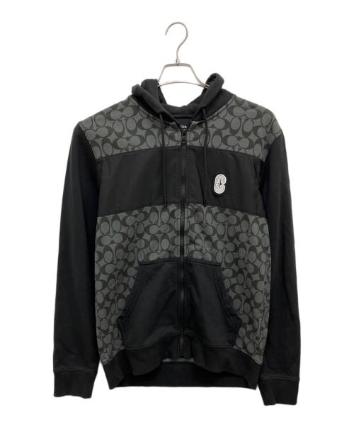 COACH（コーチ）COACH (コーチ) シグネチャーフルジップフーディー ブラック サイズ:Mの古着・服飾アイテム