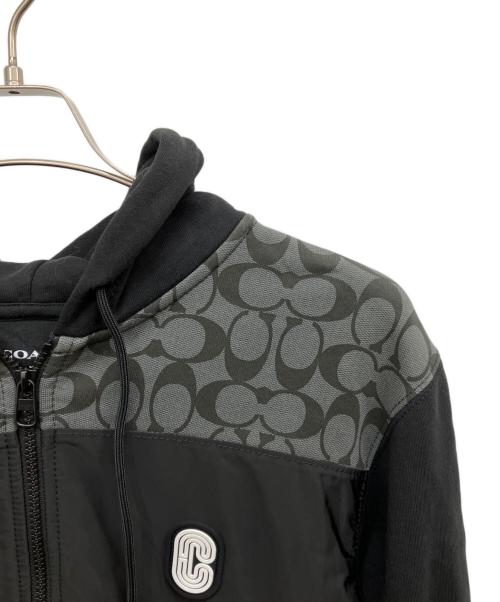 COACH（コーチ）COACH (コーチ) シグネチャーフルジップフーディー ブラック サイズ:Mの古着・服飾アイテム