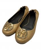 TORY BURCHトリーバーチ）の古着「フラットパンプス」｜ゴールド