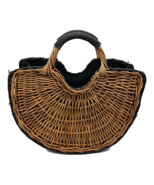 ebagos（エバゴス）ebagos (エバゴス) キャンバス扇トートカゴバッグ ブラウンの古着・服飾アイテム