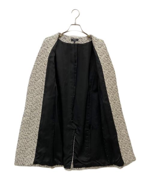 theory（セオリー）theory (セオリー) コート ホワイト×ブラック サイズ:Pの古着・服飾アイテム