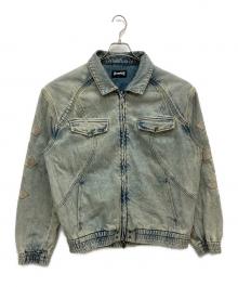 SUPPLIER（サプライヤー）の古着「Cross Leather Patch DenimJacket」｜ブルー