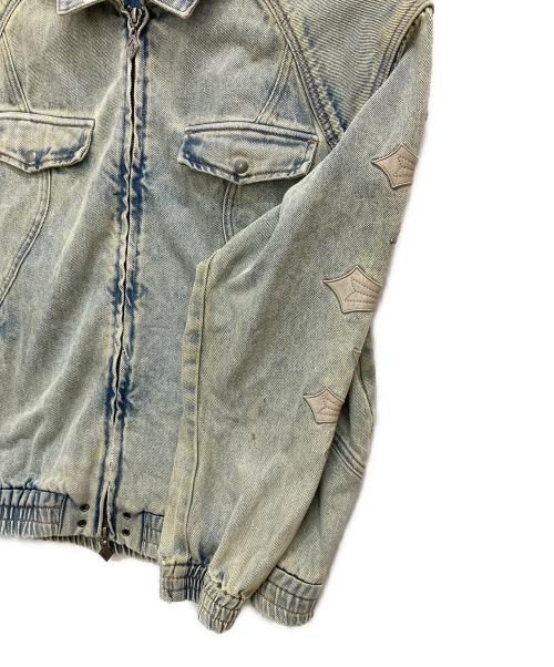 SUPPLIER（サプライヤー）SUPPLIER (サプライヤー) Cross Leather Patch DenimJacket ブルー サイズ:XLの古着・服飾アイテム