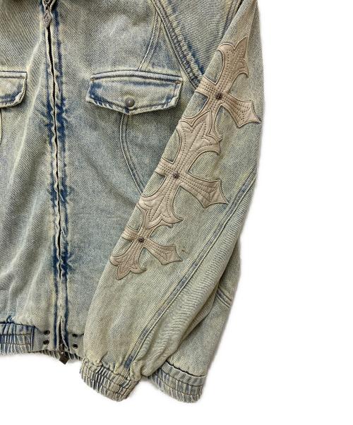 SUPPLIER（サプライヤー）SUPPLIER (サプライヤー) Cross Leather Patch DenimJacket ブルー サイズ:XLの古着・服飾アイテム