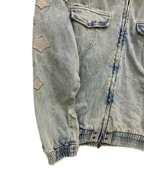 SUPPLIER（サプライヤー）SUPPLIER (サプライヤー) Cross Leather Patch DenimJacket ブルー サイズ:XLの古着・服飾アイテム
