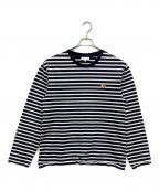 maison kitsuneメゾンキツネ）の古着「ボーダーカットソー」｜ネイビー×ホワイト