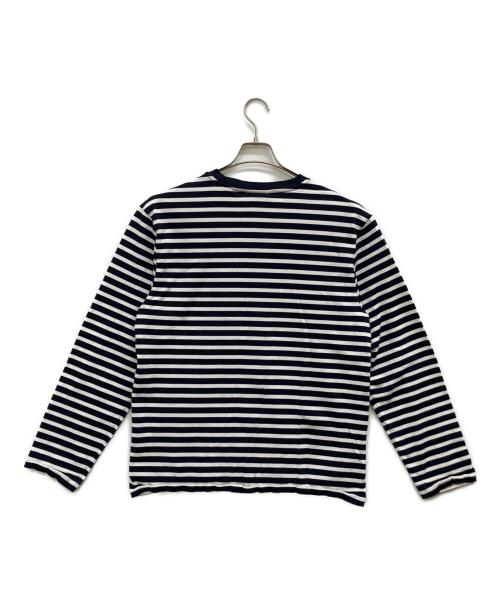 maison kitsune（メゾンキツネ）maison kitsune (メゾンキツネ) ボーダーカットソー ネイビー×ホワイト サイズ:Lの古着・服飾アイテム