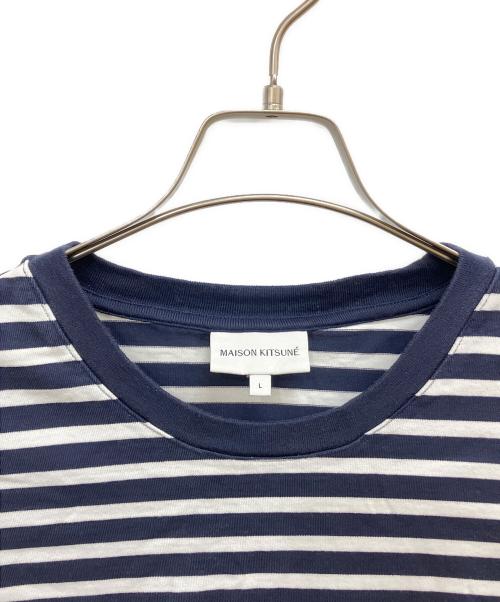 maison kitsune（メゾンキツネ）maison kitsune (メゾンキツネ) ボーダーカットソー ネイビー×ホワイト サイズ:Lの古着・服飾アイテム