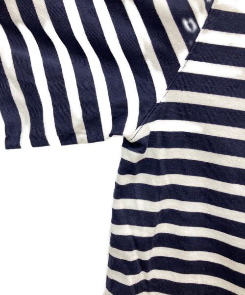 maison kitsune（メゾンキツネ）maison kitsune (メゾンキツネ) ボーダーカットソー ネイビー×ホワイト サイズ:Lの古着・服飾アイテム