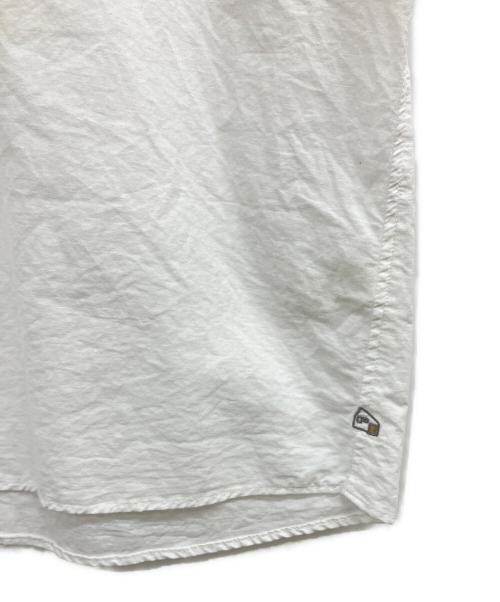 HUIS（ハウス）HUIS (ハウス) コットンリネン半袖ギャザーワイドブラウス ホワイト サイズ:Fの古着・服飾アイテム