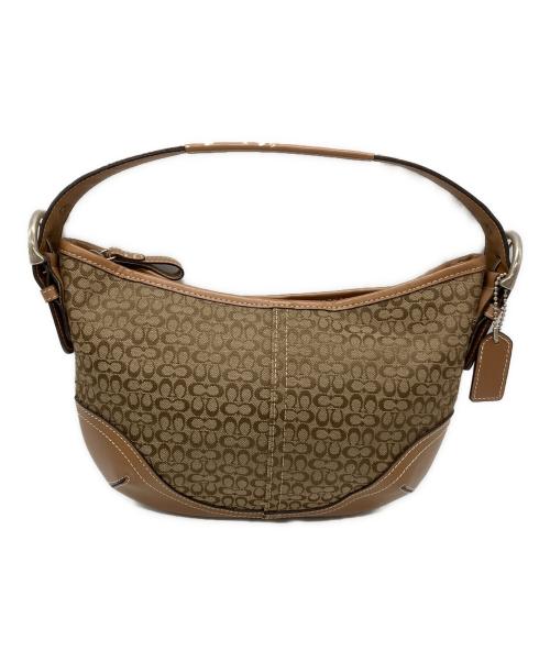 COACH（コーチ）COACH (コーチ) スモール・ホーボー・ミニシグネチャー ベージュの古着・服飾アイテム