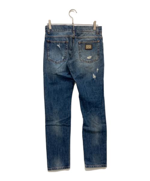 DOLCE & GABBANA（ドルチェ＆ガッバーナ）DOLCE & GABBANA (ドルチェ＆ガッバーナ) ダメージ加工デニムパンツ インディゴ サイズ:44の古着・服飾アイテム