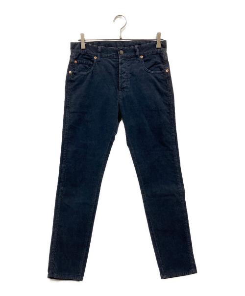 GUCCI（グッチ）GUCCI (グッチ) BEEパッチ コーデュロイ パンツ ネイビー サイズ:30の古着・服飾アイテム