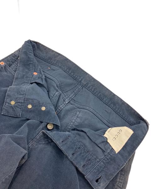 GUCCI（グッチ）GUCCI (グッチ) BEEパッチ コーデュロイ パンツ ネイビー サイズ:30の古着・服飾アイテム