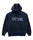 SUPREMEシュプリーム）の古着「Stars Studded Hooded Sweatshirt」｜ネイビー