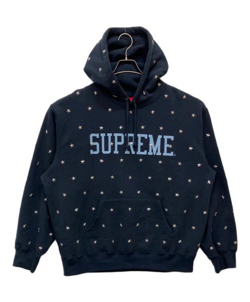 SUPREME（シュプリーム）Supreme (シュプリーム) Stars Studded Hooded Sweatshirt ネイビー サイズ:Lの古着・服飾アイテム