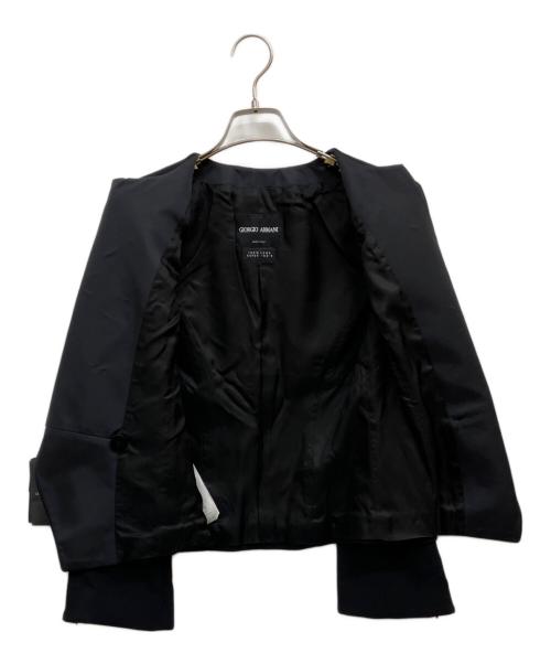 GIORGIO ARMANI（ジョルジオアルマーニ）GIORGIO ARMANI (ジョルジオアルマーニ) ノーカラージャケット ブラック サイズ:38の古着・服飾アイテム