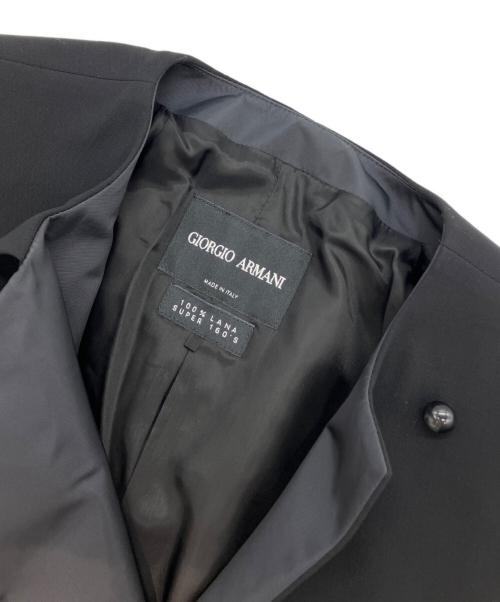 GIORGIO ARMANI（ジョルジオアルマーニ）GIORGIO ARMANI (ジョルジオアルマーニ) ノーカラージャケット ブラック サイズ:38の古着・服飾アイテム