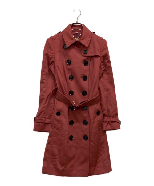 BURBERRY LONDON（バーバリーロンドン）BURBERRY LONDON (バーバリーロンドン) カシミヤトレンチコート レッド サイズ:38の古着・服飾アイテム