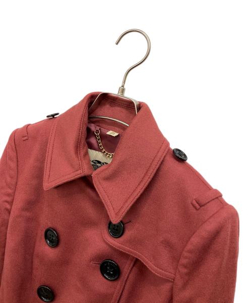 BURBERRY LONDON（バーバリーロンドン）BURBERRY LONDON (バーバリーロンドン) カシミヤトレンチコート レッド サイズ:38の古着・服飾アイテム