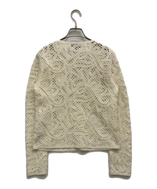 EMPORIO ARMANI（エンポリオ アルマーニ）EMPORIO ARMANI (エンポリオ アルマーニ) コーネリー刺繍ファブリック マクラメ風 アイボリー サイズ:42の古着・服飾アイテム