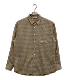 AURALEE（オーラリー）の古着「SUPER LIGHT WOOL CHECK SHIRTS」｜ベージュ