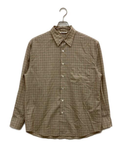 AURALEE（オーラリー）AURALEE (オーラリー) SUPER LIGHT WOOL CHECK SHIRTS ベージュ サイズ:3の古着・服飾アイテム