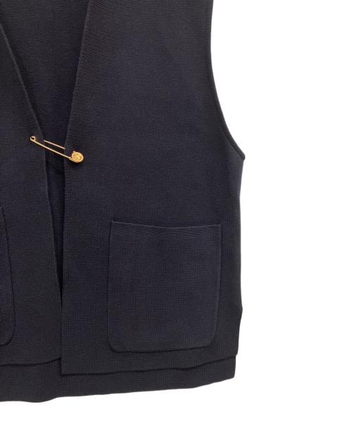 DRAWER（ドゥロワー）Drawer (ドゥロワー) 12Gミラノ編み コットン ニット ベスト ネイビー サイズ:Fの古着・服飾アイテム