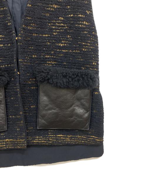 DRAWER（ドゥロワー）Drawer (ドゥロワー) 異素材ベスト ネイビー サイズ:SIZE36の古着・服飾アイテム